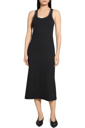 THEORY Contrast Tipped Rib Tank Dress in at Nordstrom, Size Petite
