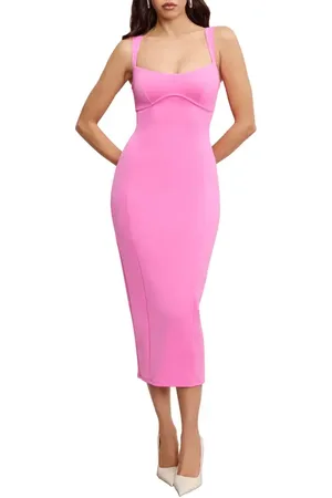 GOOD AMERICAN Scuba Knit Sweetheart Midi Dress in at Nordstrom, Size X-Large