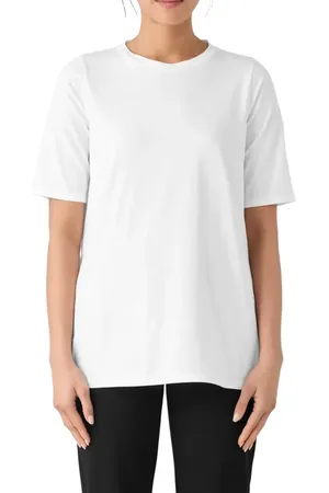 Eileen Fisher Crewneck Organic Cotton T-Shirt in at Nordstrom, Size Large