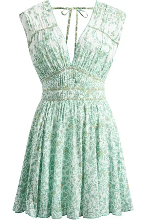 POUPETTE ST BARTH Ciao Print Pleated Cover-Up Minidress in at Nordstrom, Size X-Large