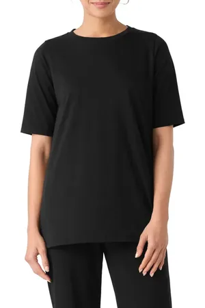Eileen Fisher Crewneck Organic Cotton T-Shirt in at Nordstrom, Size Large