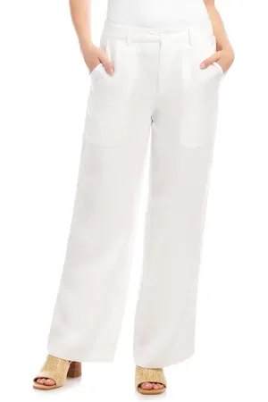 Karen Kane Patch Pocket Wide Leg Linen Pants in at Nordstrom, Size 12