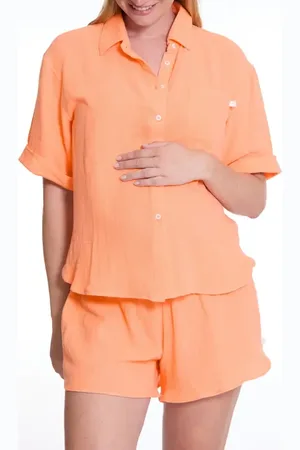 Cache Coeur Ice Cream Organic Cotton Gauze Maternity Short Pajamas in at Nordstrom, Size X-Small