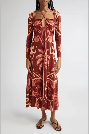 JOHANNA ORTIZ Festive Performance Long Sleeve Jersey Maxi Dress in at Nordstrom, Size 10