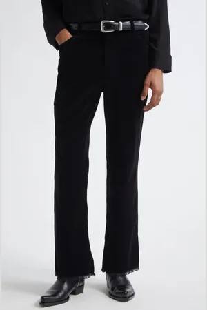 Midnight Frayed Hem Velvet Bootcut Pants in at Nordstrom, Size 36