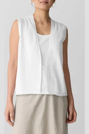 Eileen Fisher Tie Front Sweater Vest in at Nordstrom, Size Xx-Small
