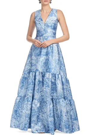 Sachin & Babi Rori Floral Sleeveless Tiered Mikado Gown in at Nordstrom, Size 4
