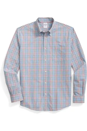 Brooks Brothers Friday Regular Fit Plaid Cotton Poplin Button-Down Shirt in at Nordstrom, Size Xx-Large