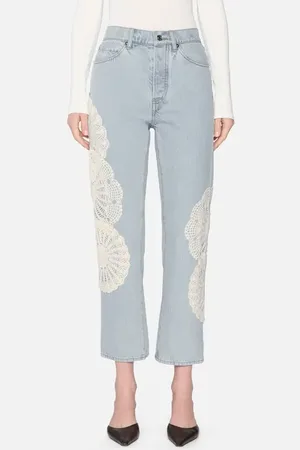 Frame The Crochet Straight Leg Ankle Jeans in at Nordstrom, Size 26