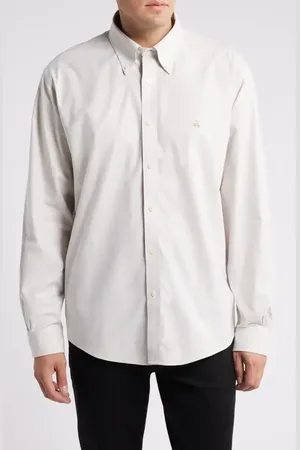 Brooks Brothers Regular Fit Solid Stretch Cotton Button-Down Oxford Shirt in at Nordstrom, Size Small