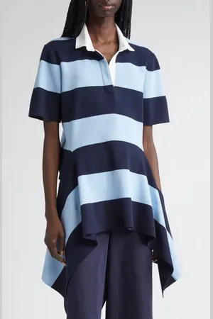 MONSE Stripe Cascade Rugby Polo in at Nordstrom, Size Medium