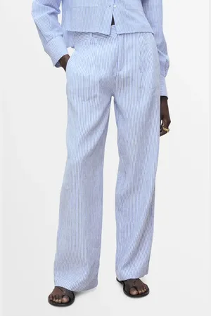 MANGO Stripe Linen Blend Pants in at Nordstrom, Size 0