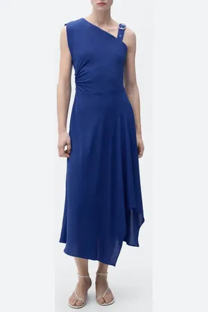 MANGO Asymmetric Buckle Strap A-Line Dress in at Nordstrom, Size 8
