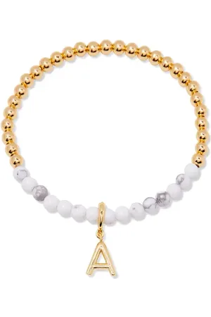 Brook and York Bennett Initial Howlite Beaded Bracelet in at Nordstrom