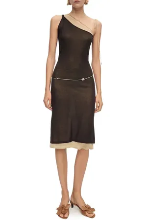 MANGO Asymmetric Neck Knit Dress in at Nordstrom, Size 4