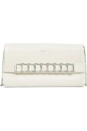 Jimmy Choo Kya Crystal Embellished Leather Clutch in at Nordstrom