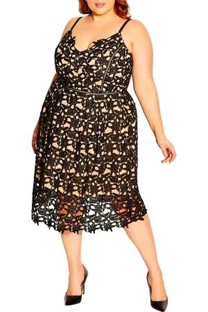 City Chic So Fancy Lace Midi Dress in at Nordstrom, Size Xxs