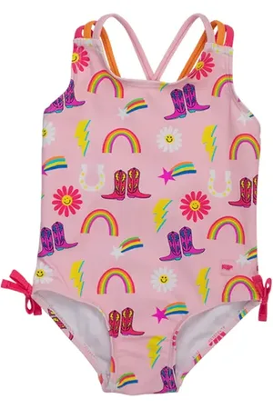 RuffleButts Girls UPF50+ Sun Protected Cross-Back One Piece in at Nordstrom, Size 2T