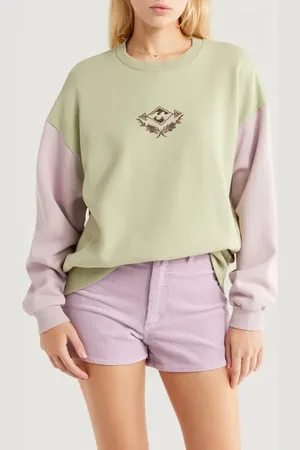 Billabong Original Vibes Kendal Embroidered Cotton Blend Fleece Sweatshirt in at Nordstrom, Size X-Large