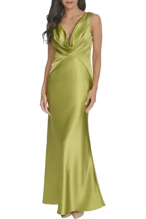 Vince Camuto Draped Neck Satin Gown in at Nordstrom, Size 2