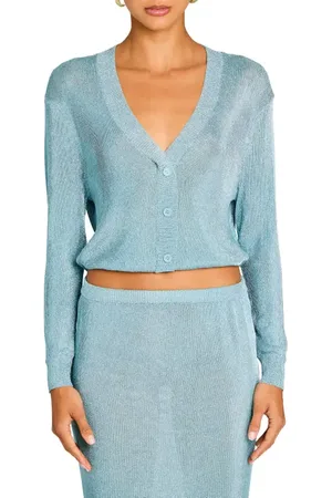 SER.O.YA Moni Metallic Knit Cardigan Top in at Nordstrom, Size X-Large