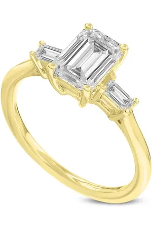 Luvmyjewelry Ophelia Emerald Cut & Baguette Lab Grown Diamond Three Stone Engagement Ring - 1.7 ctw at Nordstrom, Size 7.5