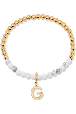 Brook and York Bennett Initial Howlite Beaded Bracelet in at Nordstrom