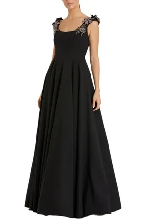 Mac Duggal Crepe Sleeveless Ballgown With Rhinestone Flowers in at Nordstrom, Size 10