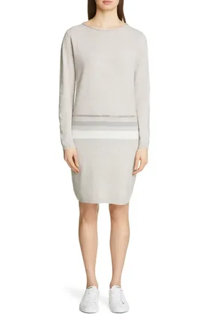 Fabiana Filippi Stripe Long Sleeve Wool Blend Sweater Dress in at Nordstrom, Size 10 Us
