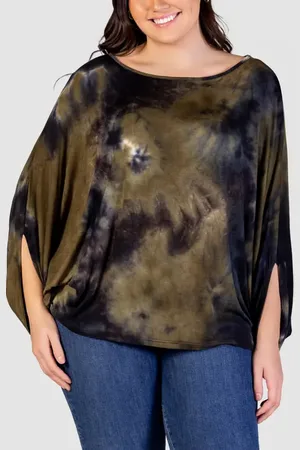 24Seven Comfort Apparel Print Relaxed Top in at Nordstrom, Size 1X