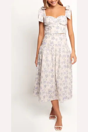 Petal & Pup Kara Floral Eyelet Cotton Crop Top & Midi Skirt Set in at Nordstrom, Size Medium