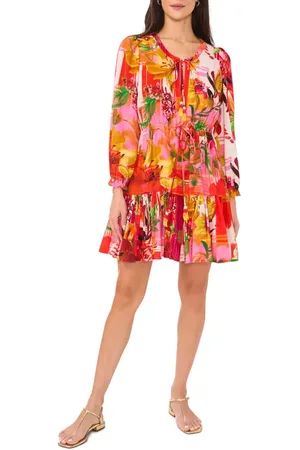 Vince Camuto Floral Long Sleeve Minidress in at Nordstrom, Size X-Small