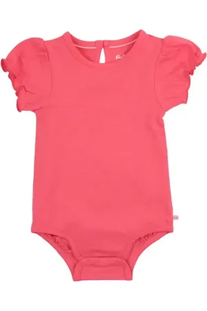 RuffleButts Baby/Toddler Girls Knit Puff Short Sleeve Bodysuit in at Nordstrom, Size 0-3M