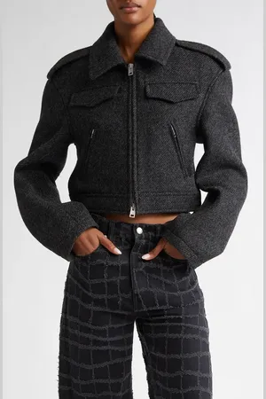 Alexander Wang Donegal Wool Crop Military Jacket in at Nordstrom, Size 4