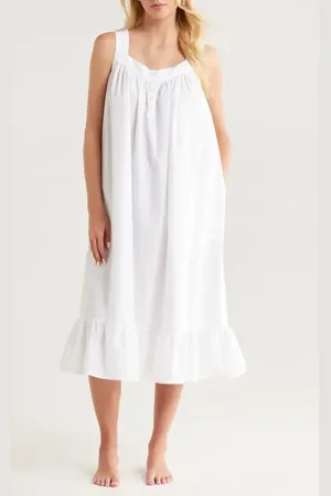 Nordstrom Cotton Shirting Nightgown in at , Size Small