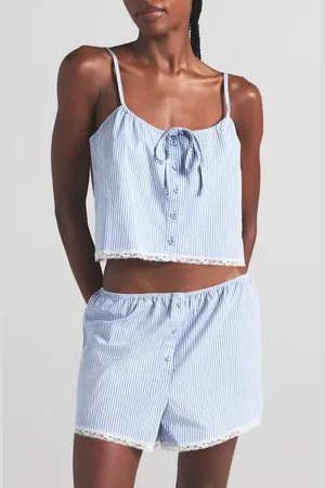SKIMS Crop Poplin Sleep Camisole in at Nordstrom, Size Small