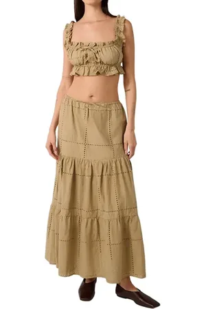 WeWoreWhat Ruffle Button Crop Top in at Nordstrom, Size X-Small