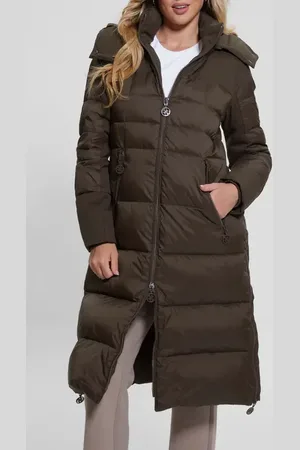 Guess Carolyn Long Down Puffer Coat with Removable Hood in at Nordstrom, Size Small