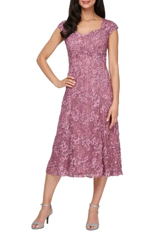 Alex Evenings Embellished Floral Soutache Lace Cocktail Dress in at Nordstrom, Size 14