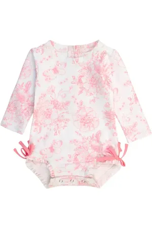 RuffleButts Baby Girls Long Sleeve UPF50+ One Piece Rash Guard in at Nordstrom, Size 12-18M