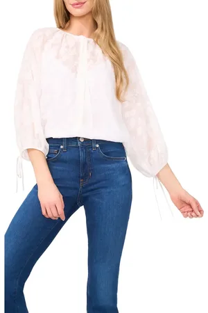 CE&CE Floral Tie Neck Top in at Nordstrom, Size X-Large