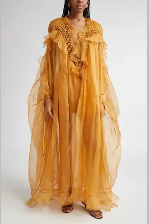 ZIMMERMANN Balance Braided Trim Semisheer Silk Organza Gown in at Nordstrom, Size 4