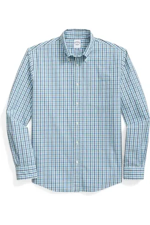Brooks Brothers Friday Regular Fit Gingham Check Cotton Poplin Button-Down Shirt in at Nordstrom, Size X-Large