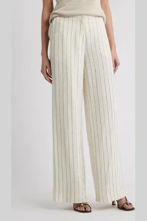 Nordstrom Luxe Pinstripe Wide Leg Pants in at , Size 2