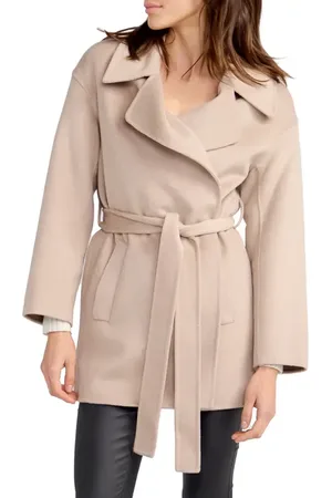 Belle & Bloom Eternal Flame Tie Waist Wool Blend Coat in at Nordstrom, Size X-Small
