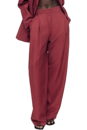 MANGO Pleat Front Wide Leg Suit Pants in at Nordstrom, Size 8