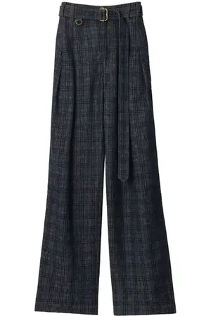 Burberry High Rise Wide Check Denim Jeans in at Nordstrom, Size 25