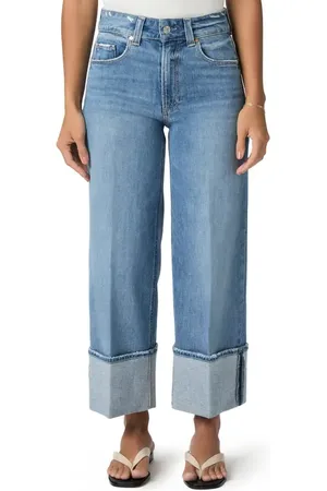 Paige Sasha High Waist Ankle Wide Leg Jeans in at Nordstrom, Size 25P