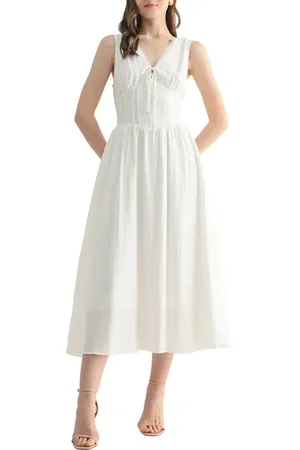 ALL IN FAVOR Corset Detail Midi Dress in at Nordstrom, Size X-Small