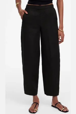 Madewell Barrel Leg Crop Linen Pants in at Nordstrom, Size Medium